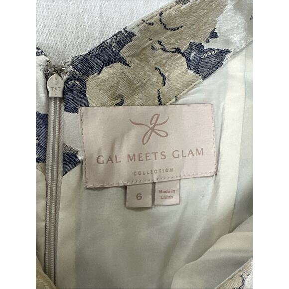 GAL MEETS GLAM Ava Rose Jacquard Dress Size 6 Fit And Flare Pockets Sleeveless - Picture 6 of 9